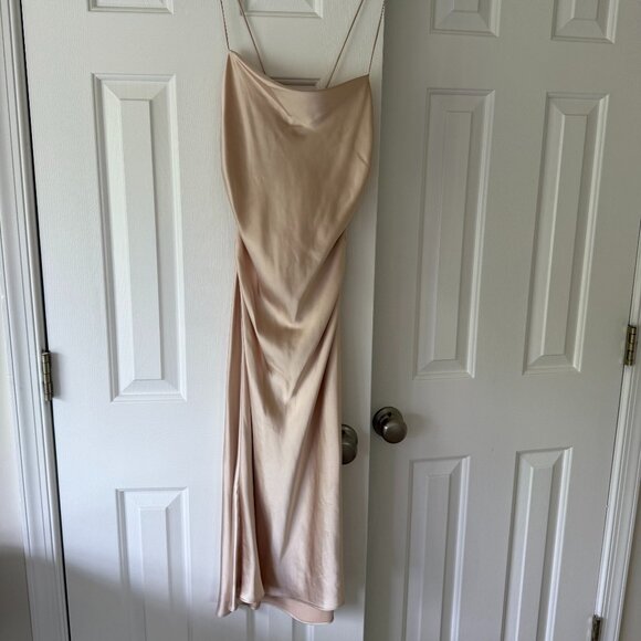 Anthropologie | BHLDN Sachin & Babi Winter Slip Midi Dress Gold Champagne New 6 - Picture 2 of 4
